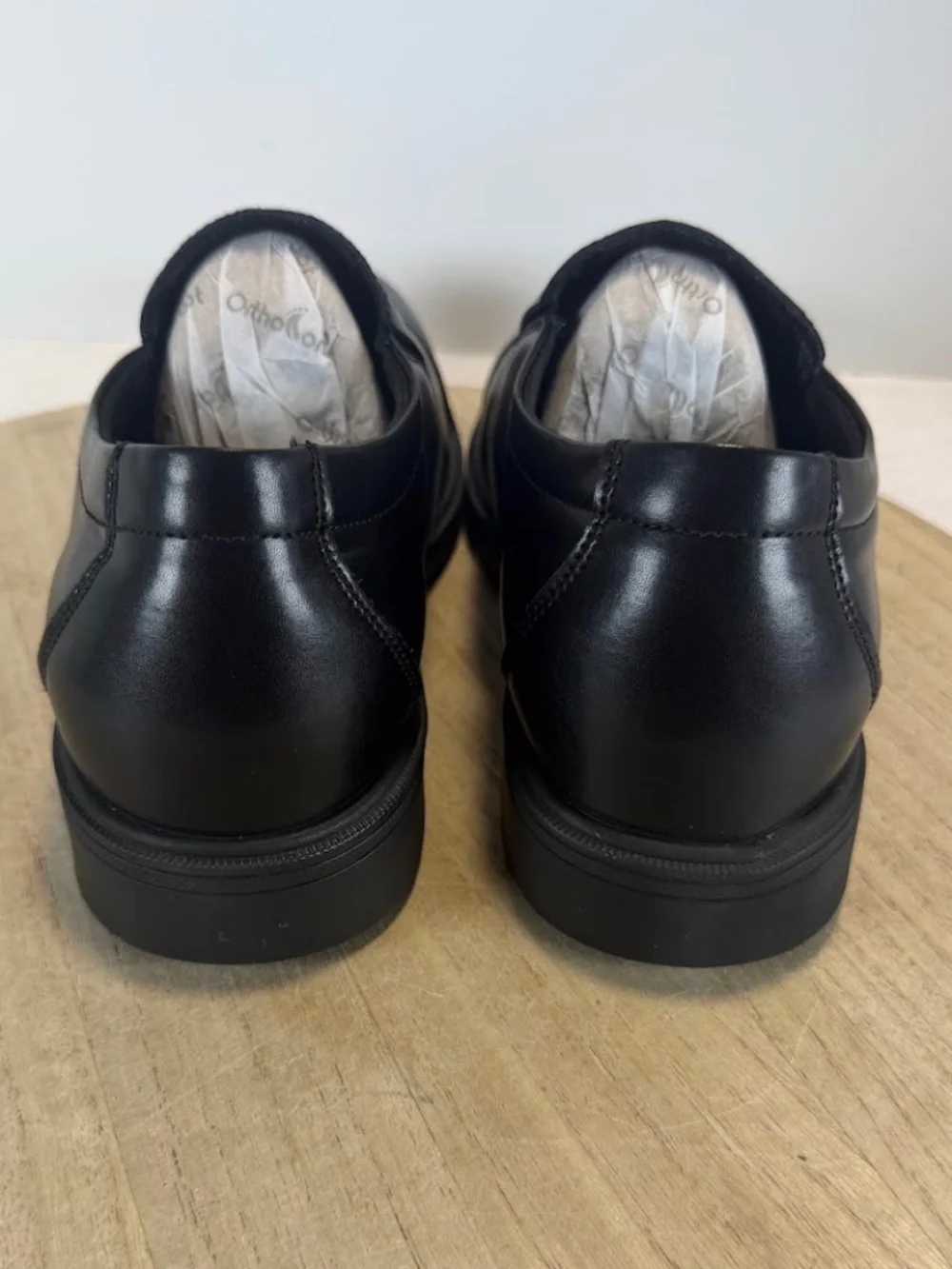 OrthoComfort US Mens 11 Black Orthopedic Slip On Oxford Dress Shoes OFLK10B NIB